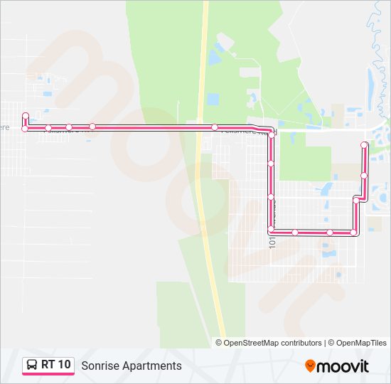 RT 10 Bus Line Map