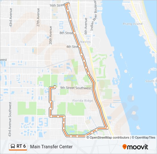 RT 6 Bus Line Map