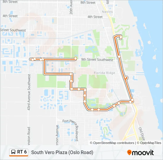 RT 6 Bus Line Map
