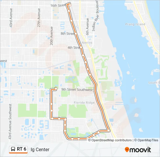 RT 6 Bus Line Map