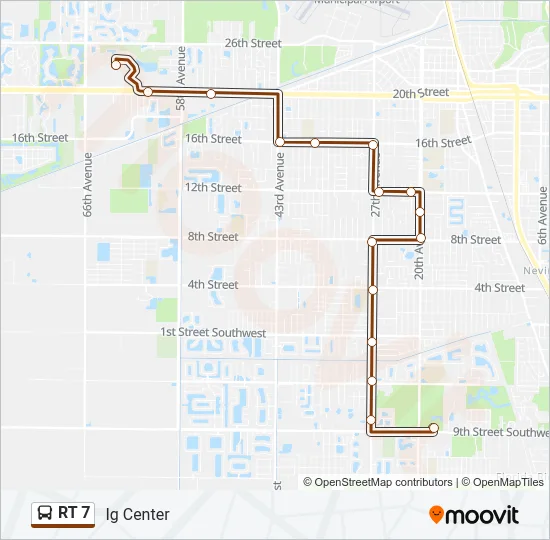 RT 7 Bus Line Map