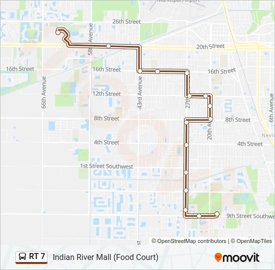 RT 7 Bus Line Map