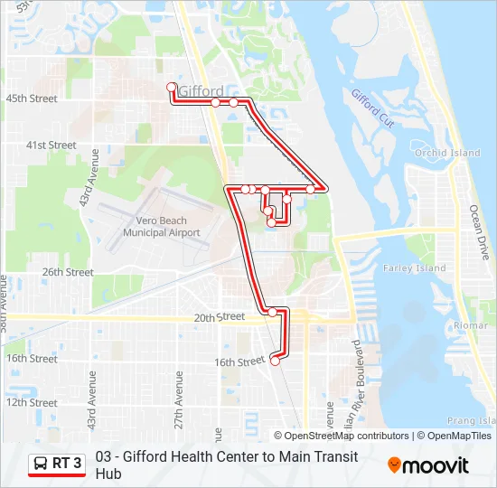 RT 3 Bus Line Map
