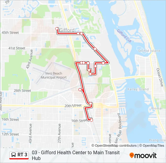 RT 3 Bus Line Map