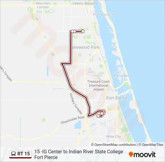 RT 15 Bus Line Map