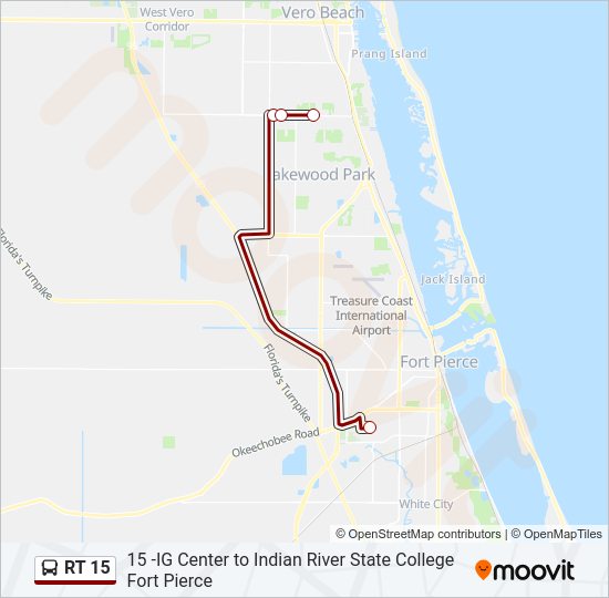 RT 15 bus Line Map