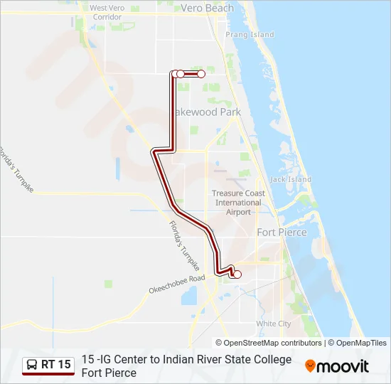 RT 15 Bus Line Map