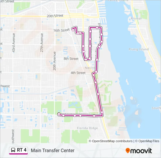 RT 4 Bus Line Map