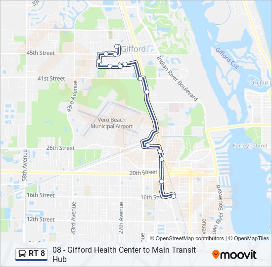 RT 8 bus Line Map