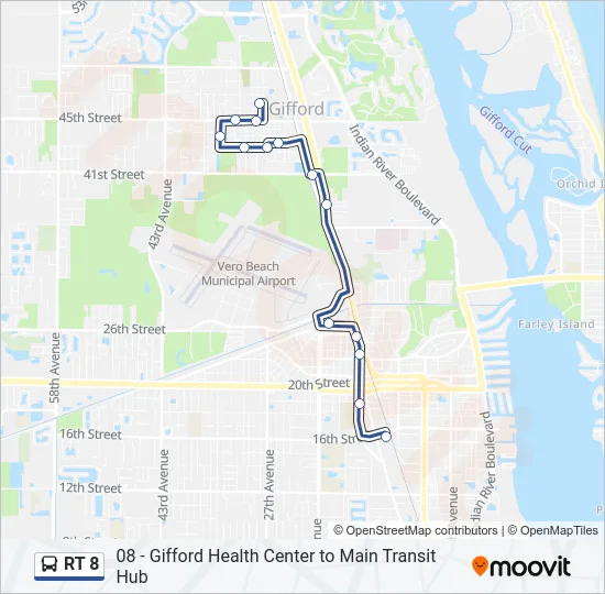 RT 8 Bus Line Map