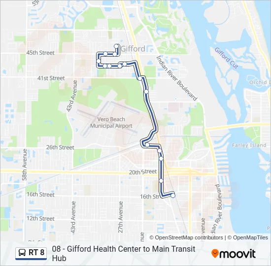 RT 8 Bus Line Map
