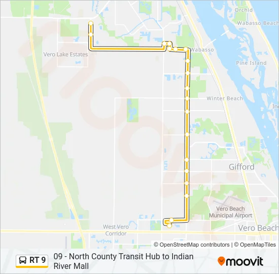 RT 9 Bus Line Map