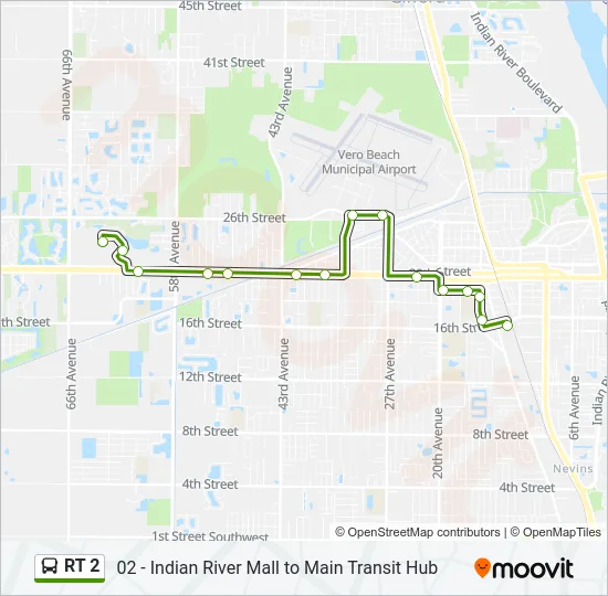 RT 2 Bus Line Map