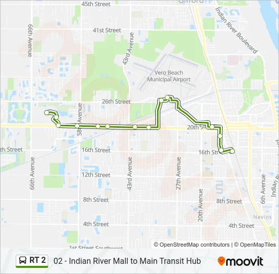 RT 2 Bus Line Map