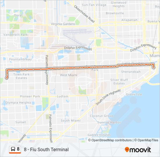 8 bus Line Map