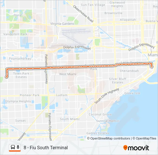 8 Bus Line Map