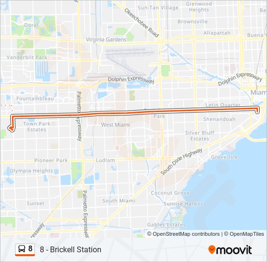 Mapa de 8 de autobús