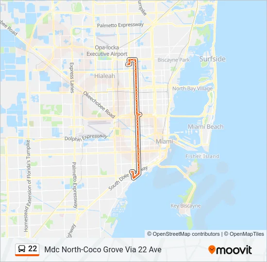 22 Bus Line Map