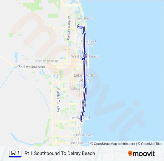 1 Bus Line Map