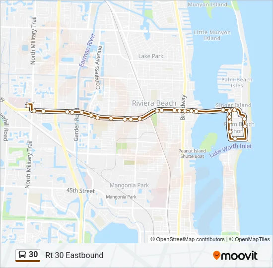 30 Bus Line Map