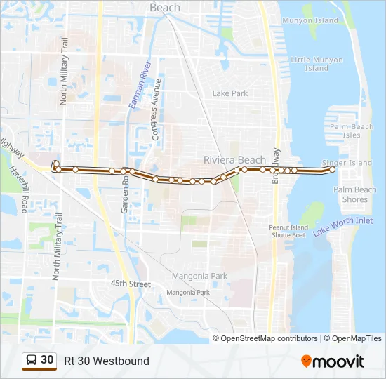 30 Bus Line Map