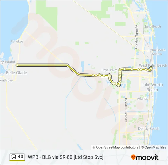 40 Bus Line Map