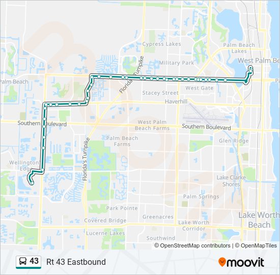 43 bus Line Map