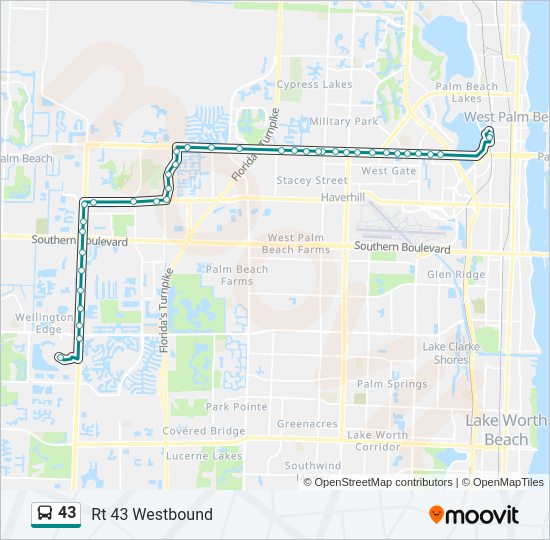 43 Bus Line Map