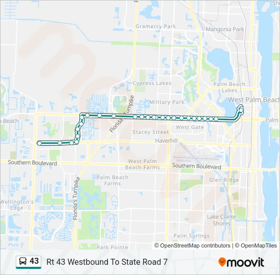 43 Bus Line Map