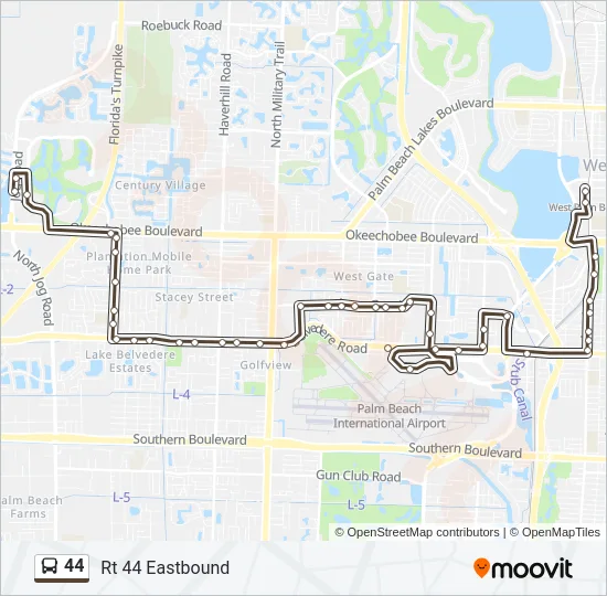 44 Bus Line Map