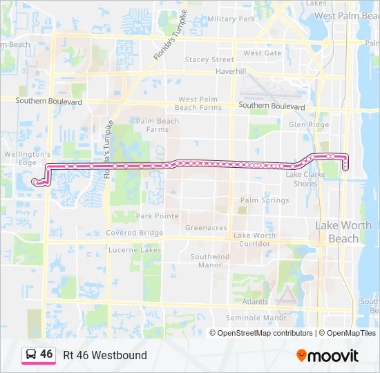 46 Bus Line Map