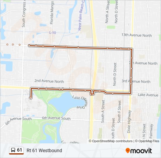 61 Bus Line Map