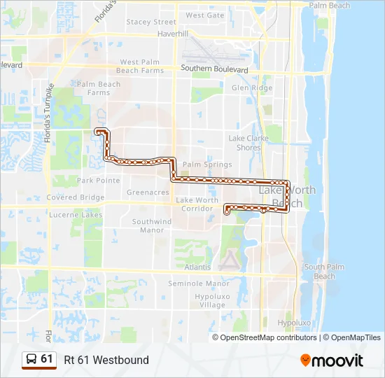 61 Bus Line Map