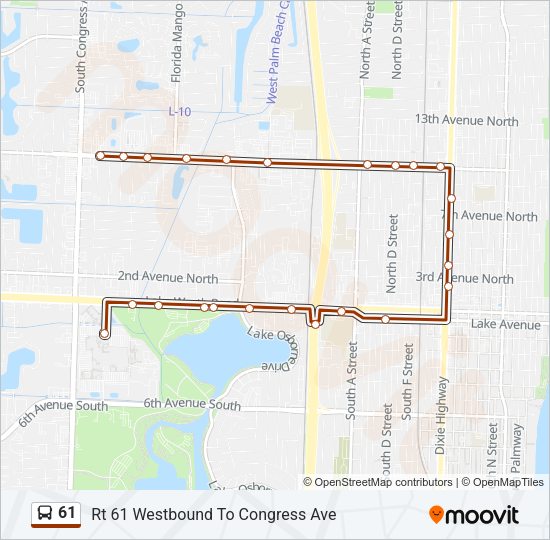 61 Bus Line Map