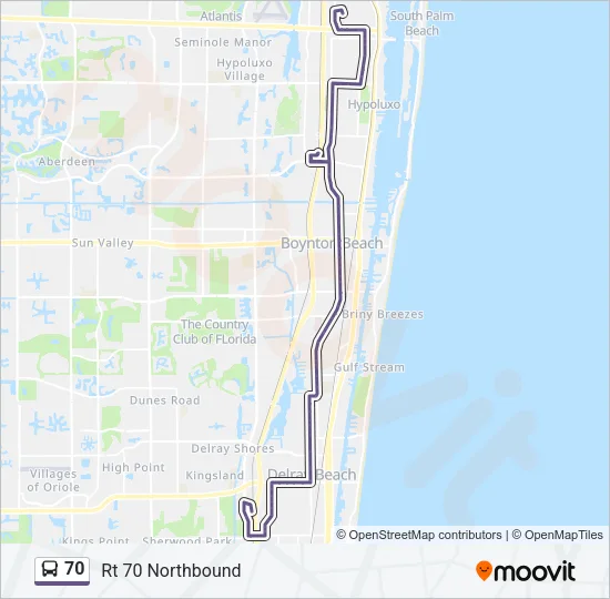 70 Bus Line Map