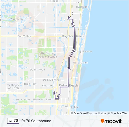 70 Bus Line Map