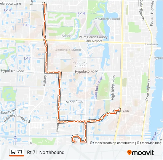 71 Bus Line Map