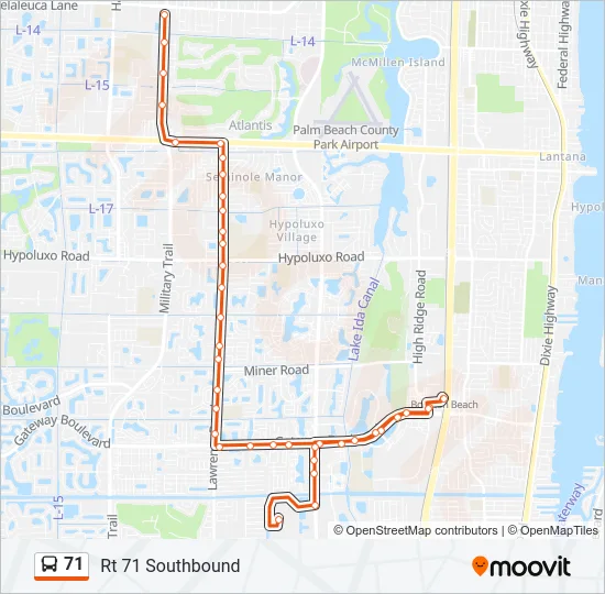71 Bus Line Map
