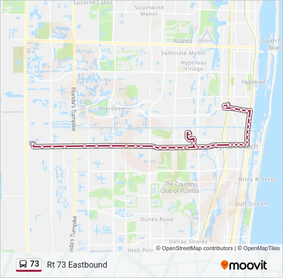 73 Bus Line Map