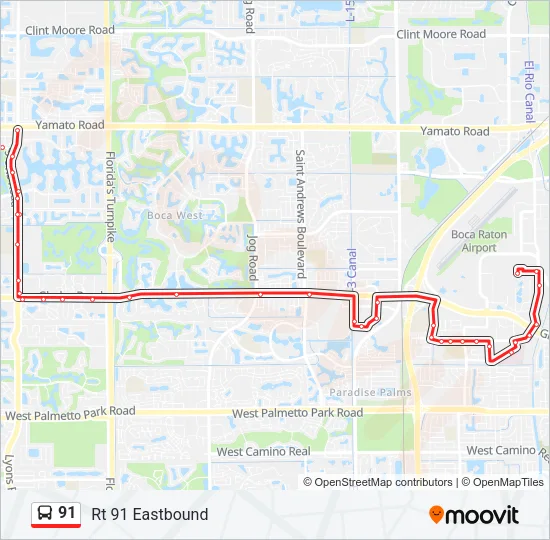 91 Bus Line Map