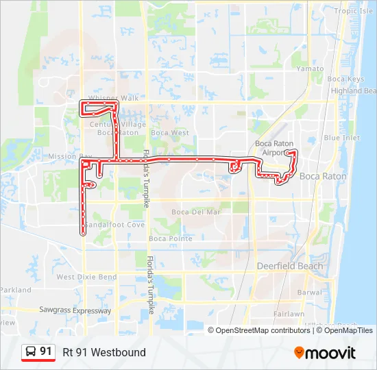 91 Bus Line Map