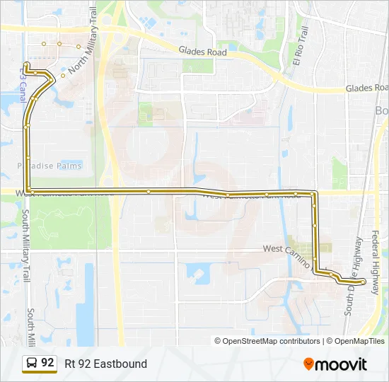 92 Bus Line Map