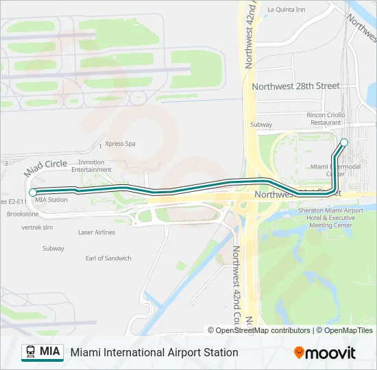 MIA Train Line Map