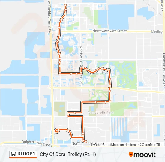 DLOOP1 Bus Line Map