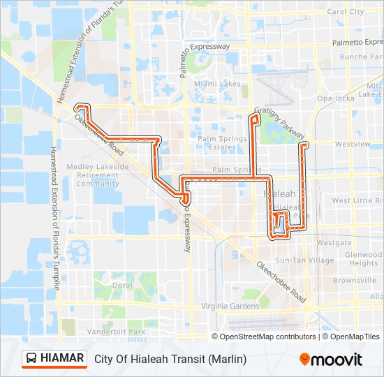 Mapa de HIAMAR de autobús