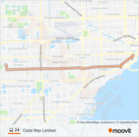 24 Bus Line Map