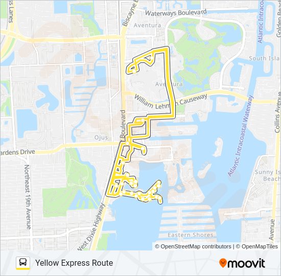 YELLOW EXPRESS ROUTE Bus Line Map