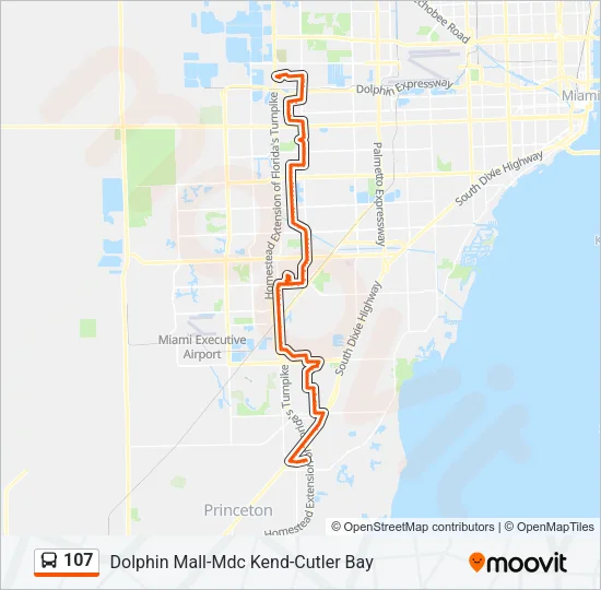107 Bus Line Map
