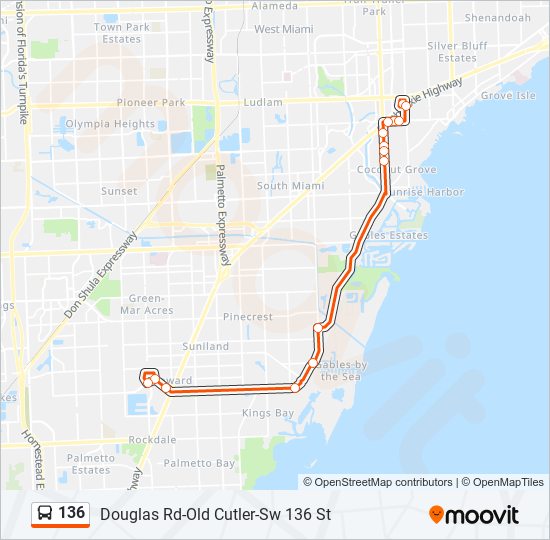 136 Bus Line Map