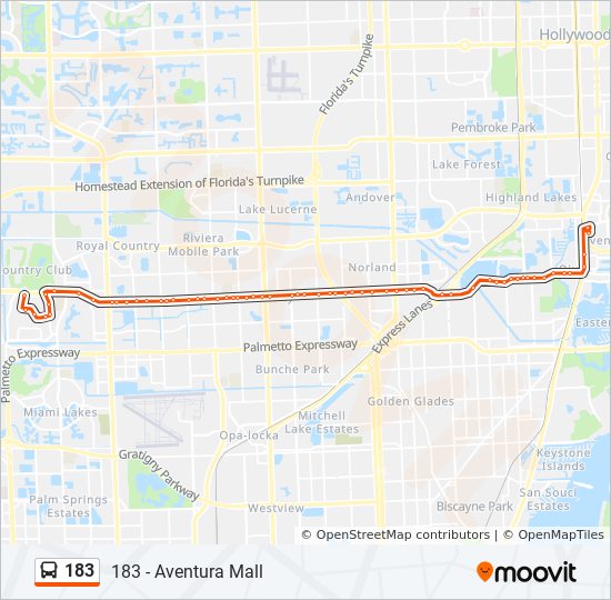 183 Route: Schedules, Stops & Maps - - Aventura (Updated)